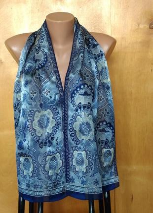 130х28 см легкий шелковый шарф шаль палантин с узором шов роуль jane shilton1 фото