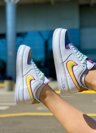 Nike air force rainbow hologram новинка жіночі трендові кольорові кросівки весна літо осінь радужные разноцветные яркие кроссовки демисезон форс9 фото