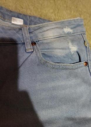 Плотные джинсы с потрёпанным низом, 12-146 фото