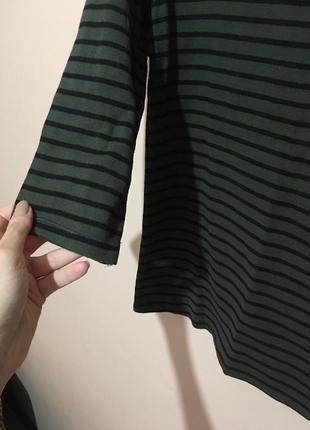 Лонгслив zara organic cotton stripe green/black3 фото