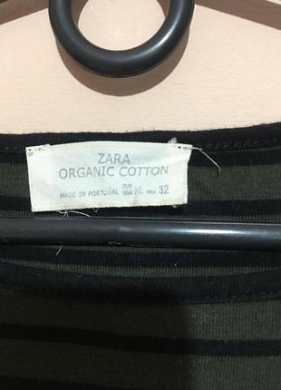 Лонгслив zara organic cotton stripe green/black4 фото