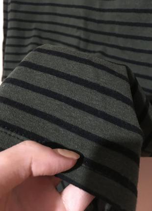 Лонгслив zara organic cotton stripe green/black5 фото