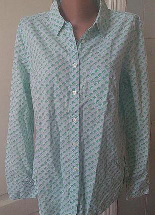 Рубашка блуза хлопок принт слоники индия