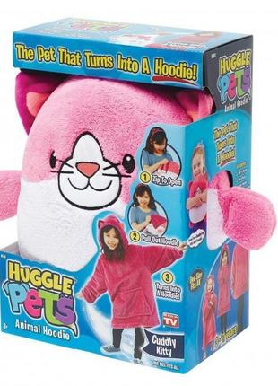 Детская толстовка-игрушка худи розовая (трансформер 3в1) huggle pets hoodie2 фото