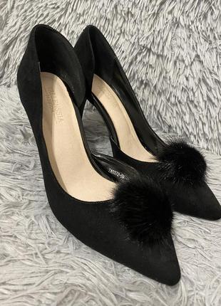 Чорні човники натуральний замш alex bell