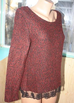 Скидка! кофта свитшот с красивым кружевом