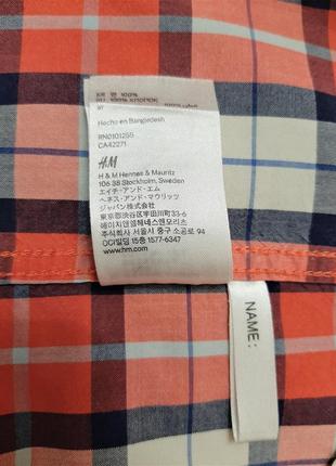 H&m стильна брендова сорочка в клітинку сіра-рожева-біла чоловіча літня оригінал9 фото