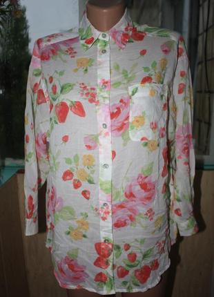 Шикарная лёгкая котоновая рубашка блуза laura ashley
