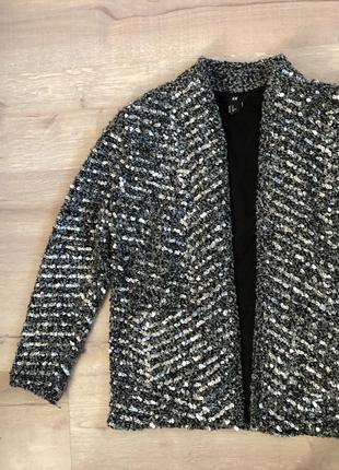 Піджак з паєтками оверсайз жакет пилжак h&m з паєтками