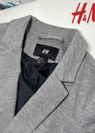 Пиджак приталенный h&m серый