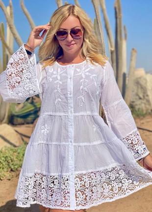 Натуральні тканини плаття туніка 👗 пляж2 фото