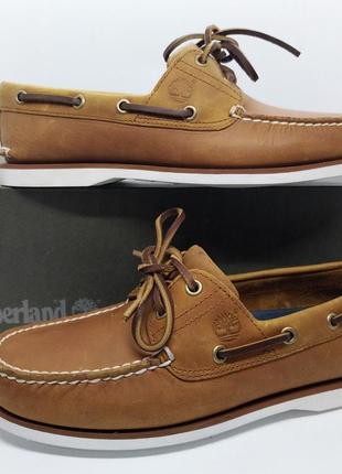 Шикарные полностью кожаные топ-сайдеры мокасины timberland оригинал