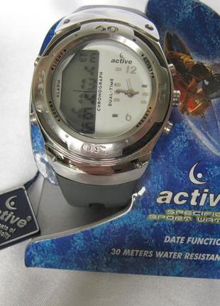 Годинник active 2 в 1, електронні + кварцові, нові, wr-30