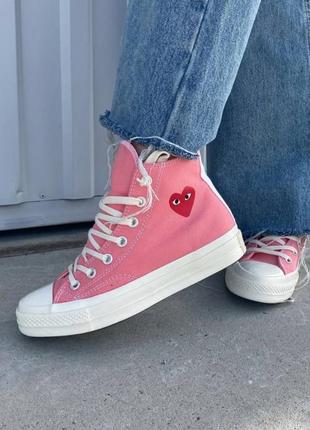 Кеді comme des garçons hight pink