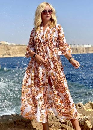 Натуральные ткани туника сарафан платье 👗 турция2 фото