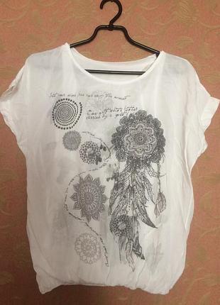 Белая нарядная кофточка, футболка
