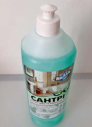 Сантри-милам чистящее средство против пятен грязи известкового налета ржавчины 1л ванна раковина6 фото