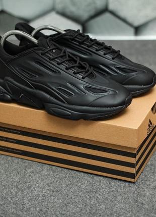 Шкіряні, чоловічі кросівки adidas ozweego celox black1 фото