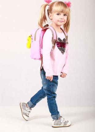 Детский рюкзак непромокаемый совы розовый4 фото