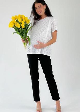Чорні штани для вагітних, майбутніх мам (чорні брюки для вагітних)1 фото
