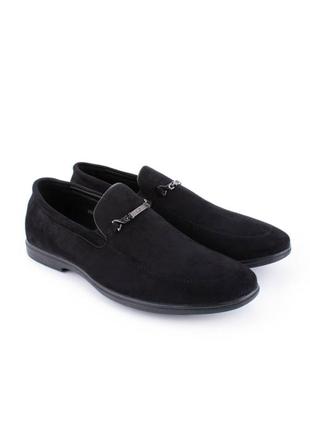Мужские черные туфли эко замша на каблуке3 фото