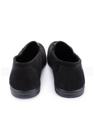 Чоловічі чорні туфлі еко замша на підборах4 фото