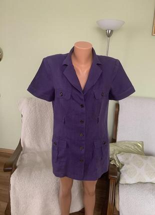 Летний льняной пиджак-сафари