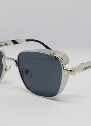 Christian dior стильні сонцезахисні окуляри унісекс оригінального дизайну в сріблястому металі