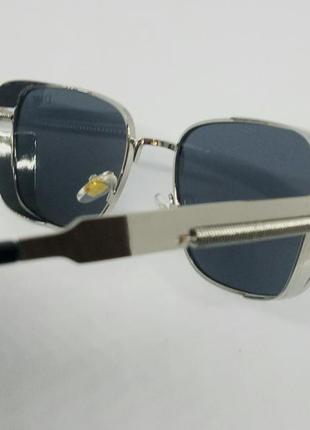 Christian dior стильные солнцезащитные очки унисекс оригинального дизайна в серебристом металле6 фото