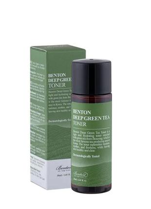 Тонер для лица с зеленым чаем benton deep green tea toner, 30 мл