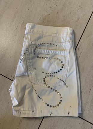 Шорты 🩳 летние белые джинсовые с камушками короткие стильные модные классные италия 🇮🇹7 фото