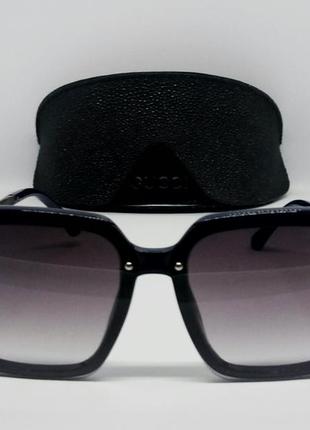 Gucci очки женские солнцезащитные черные с синим с градиентом2 фото