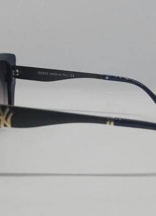 Gucci жіночі сонцезахисні окуляри чорні з синім з градієнтом4 фото