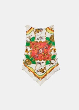 Блуза майка топ в принт zara 2022