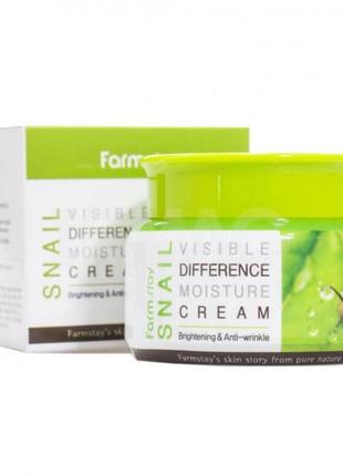 Зволожуючий крем з улиточным муцином farmstay visible difference moisture cream (snail)