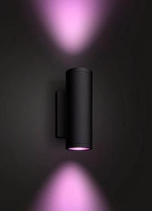 Світлодіодний настінний світильник для зовнішнього освітлення philips hue appear чорний4 фото