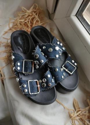 Сандали 23 стелька на платформе шлепки