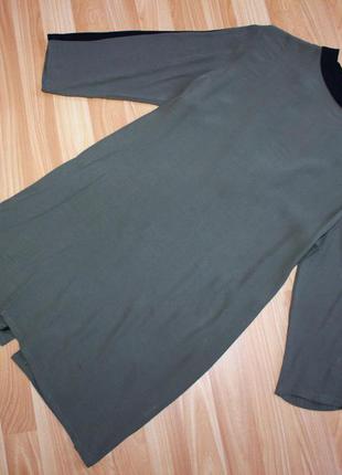 Сукня туніка / подовжена блуза оливкова з черн. лампасами / apricot, 165 фото