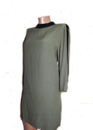 Сукня туніка / подовжена блуза оливкова з черн. лампасами / apricot, 162 фото