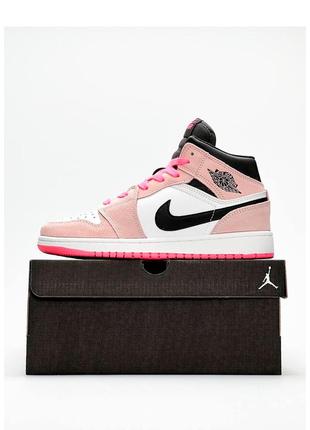 Кросівки жіночі nike jordan 1 se рожеві / кросівки жіночі найк джордан рожеві кроси