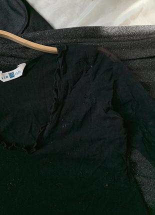Кроп топ чёрный блуза блузка кофточка винтажная блестящая3 фото