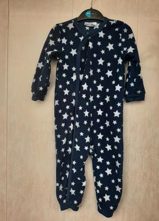 Флисовый слип, человечек, пижама без пяточек