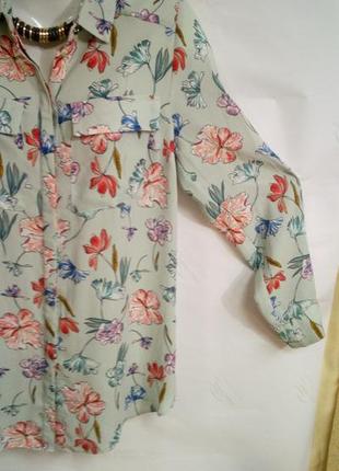 Шифоновая рубашка в цветочный принт3 фото