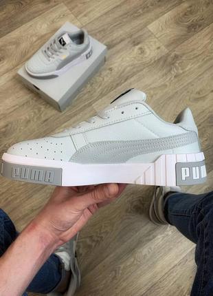 Шкіряні жіночі кросівки puma cali grey. колір сірий3 фото