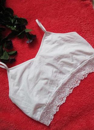 Бесшовный белый топ с кружевом secret possessions 🍒❇️🍒