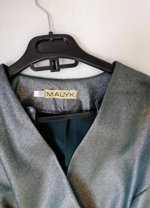 Эффектный  пиджак из материала с напылением «металлик» с пуговицами пиджак с длинными рукавами засте7 фото