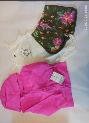 Комплект набор : кардиган, боди майка картерс, шорты  бодик carters