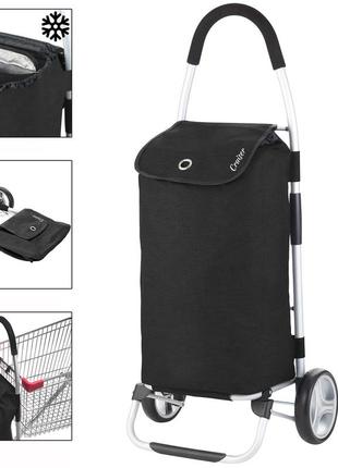 Сумка-тележка на колесах, сумка тележка хозяйственная, shoppingcruiser foldable 45 black (604320)