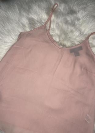 Блуза майка шифонова ніжно-рожева5 фото