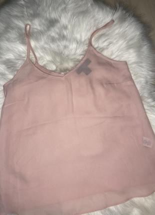 Блуза майка шифонова ніжно-рожева6 фото